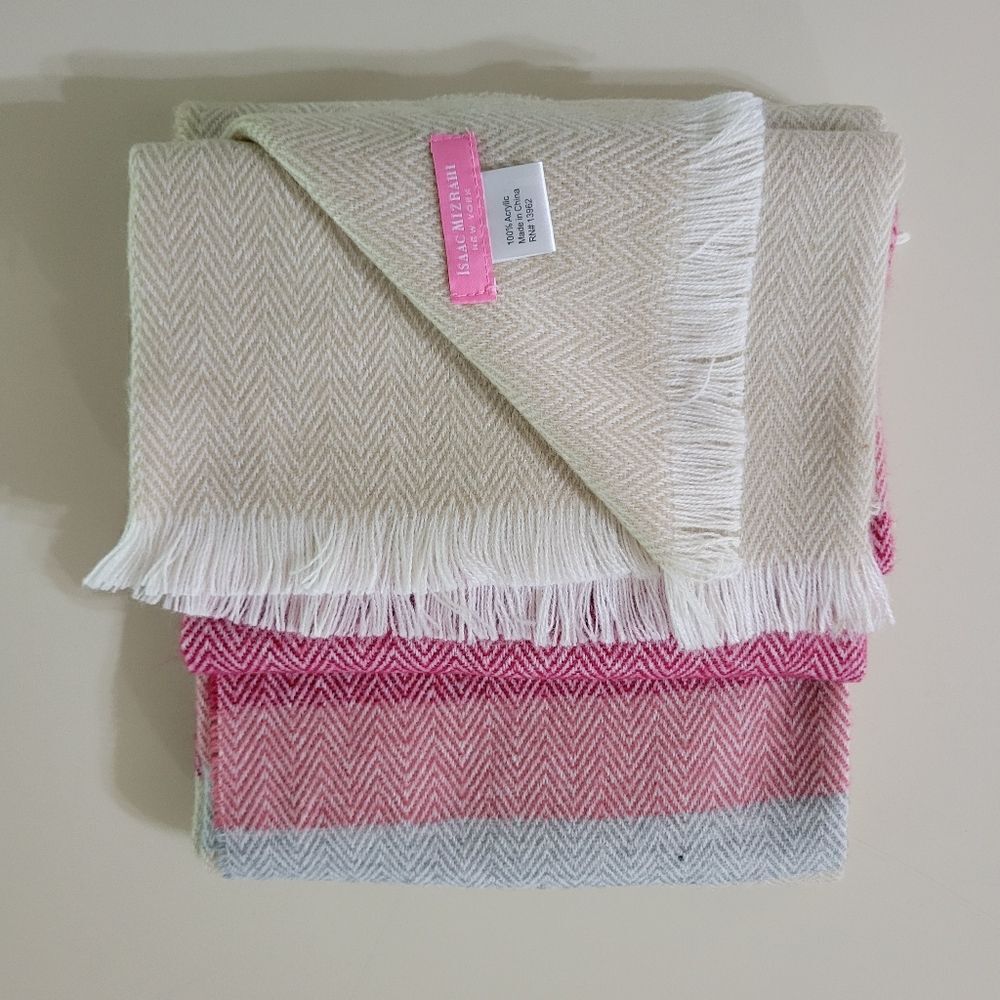 Isaac Mizrahi Herr Blanket Scarf Pebble Rose